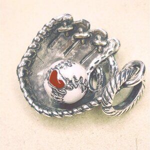 Brighton Play Ball Silver-plated Softball Glove Dangle Charm